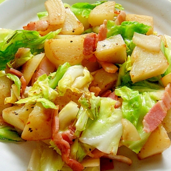 じゃがいもとキャベツベーコンのダシダ炒め レシピ 作り方 By Mint74 楽天レシピ